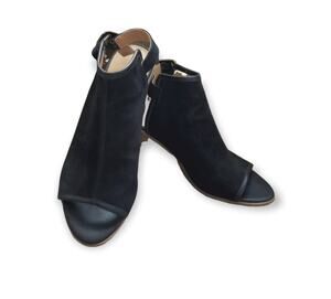 Franco Fortini Block Heel Leather upper shoe boots Color Black - Size 8,5M